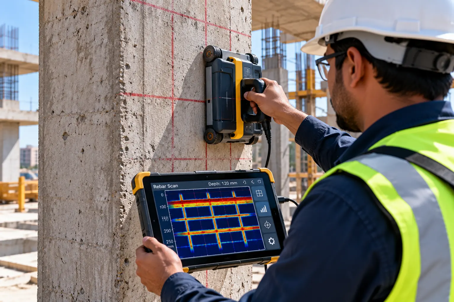 Rebar scanning to locate reinforcement in concrete